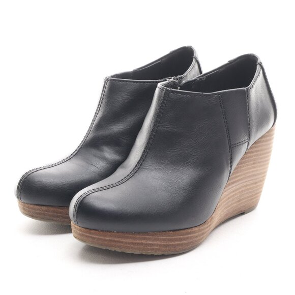 Dr. Scholl‘s Women Vegan Leather HARLIE Ankle Bootie Wedges 7 Black/Brown - Picture 6 of 16